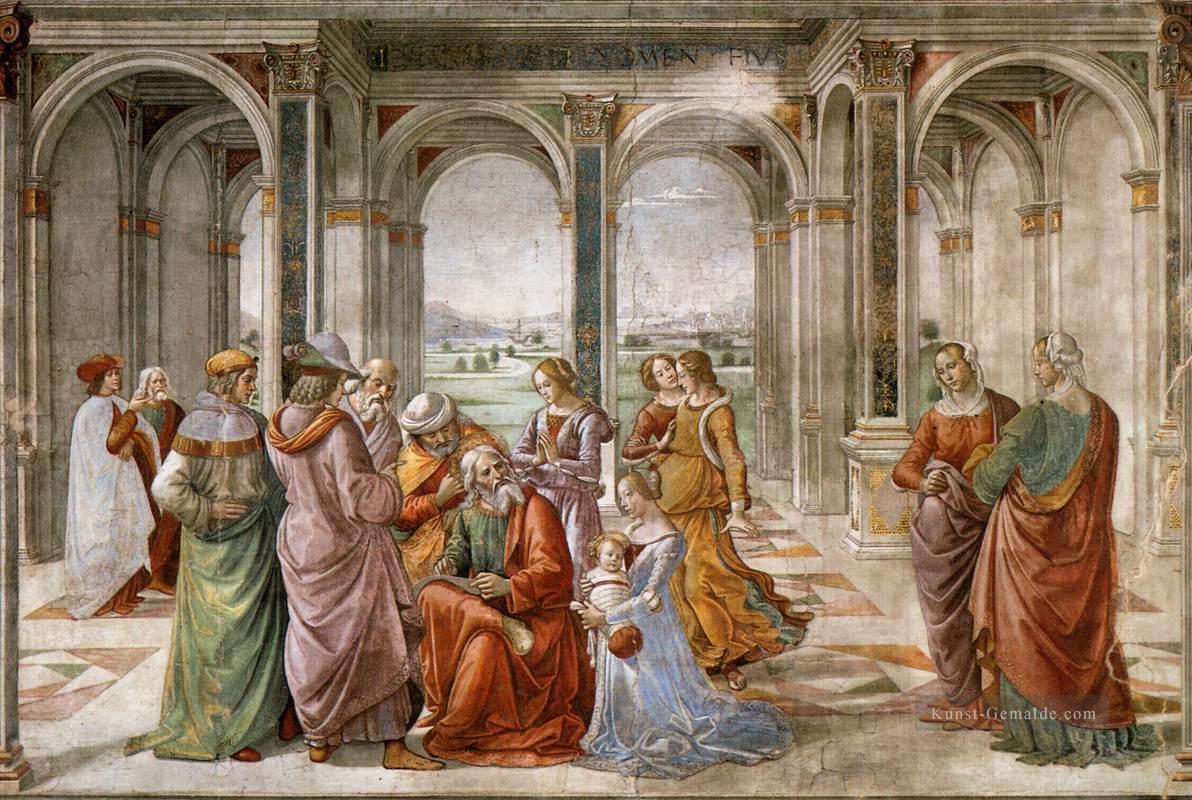 Zacharias schreibt den Namen seines Sohnes Florenz Renaissance Domenico Ghirlandaio Ölgemälde